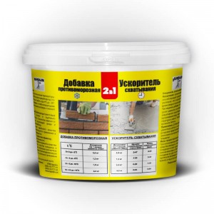 Добавка в бетон 2в1 (противоморозная + прискорювач схоплювання) 0,6 кг Добавка в бетон 2в1 (противоморозная + прискорювач схоплювання) 0,6 кг